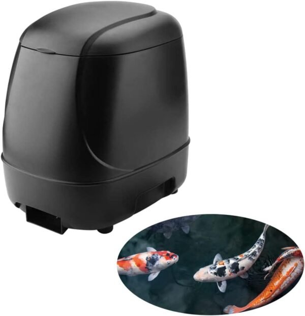 10L Automatic Fish Feeder, Fish Food Dispenser, Directional Feeder, Timer High Capacity Pond Fish Feeder for Outdoor Garden Pond(Black)