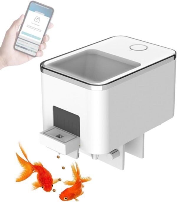 [Upgrade]  WiFi Automatic Fish Feeder, Intelligent Automatic Dispenser Vacation Fish Feeder for Aquarium Aquarium and Turtle Tank with App Control Timer USB Powered