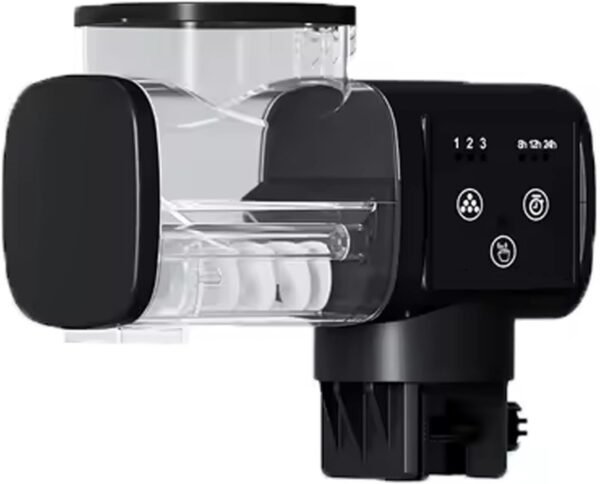 Automatic Fish Feeder 500ml 3 Level Automatic Fish Feeder with Dustproof Lid Button Control Battery Powered ClampOn Food Dispenser