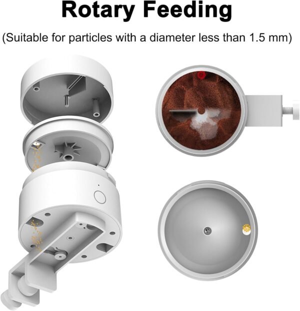 WiFi Mini Automatic Fish Feeder for Betta Fish Tank, Food Dispenser for Small Tank with App Control, Type-C Powered, Suitable for Micro Pelleted Food, White - Image 2