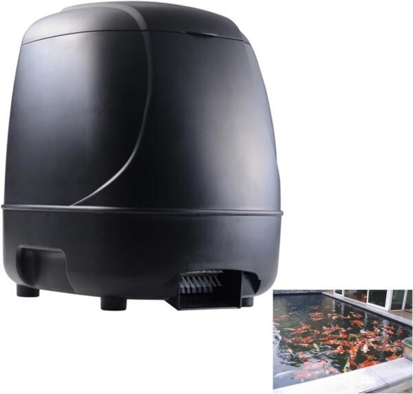 Automatic Fish Feeder for Pond, Pond Feeder, Automatic koi Fish Feeder for Pond Outdoor, Fish Feeder Automatic Dispenser for a Vacation Away and Prevent Sunstroke(10L-Battery Powered)