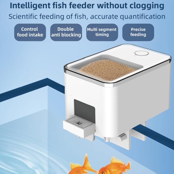 [Upgrade]  WiFi Automatic Fish Feeder, Intelligent Automatic Dispenser Vacation Fish Feeder for Aquarium Aquarium and Turtle Tank with App Control Timer USB Powered - Image 2