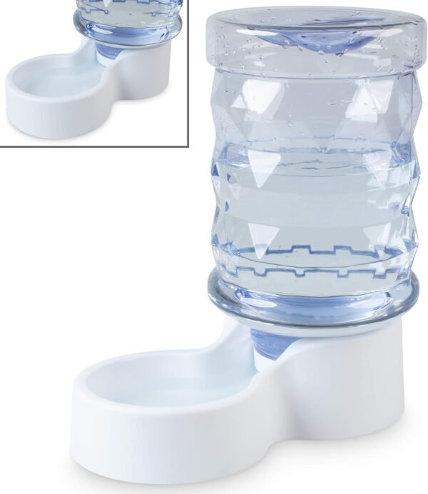 H2O Gravity Pet Water Dispenser. Durable 2.5 Gallon Waterer Feeder. Automatic Station for Cats & Small, Medium, Large Dogs, Transparent