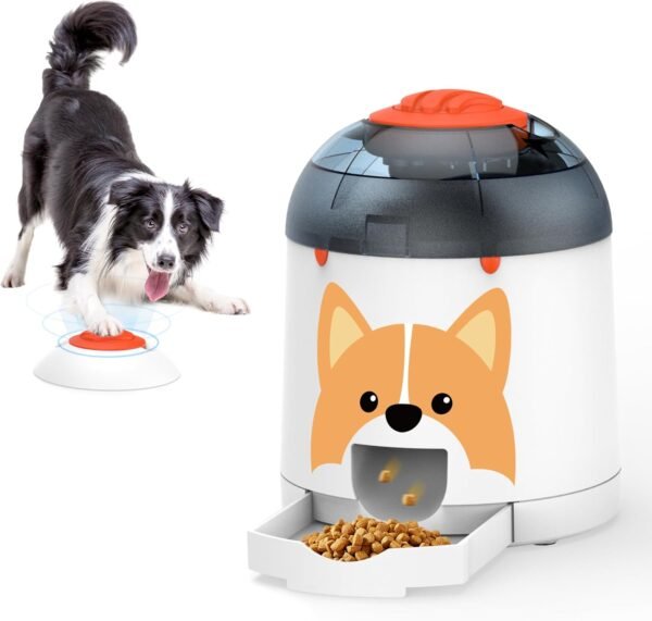 Dog Puzzle Feeder Toy, Interactive IQ Training, Electronic Treat Dispenser, Automatic Rechargeable with Remote for Food Dispensing, All Breeds, 280ml Capacity