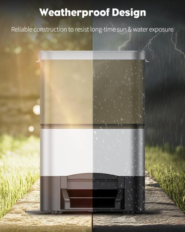 Automatic Fish Feeder - Large Capacity Vacation Timer, Moisture-Proof Outdoor Koi Fish Feeder, Battery Powered - Image 2