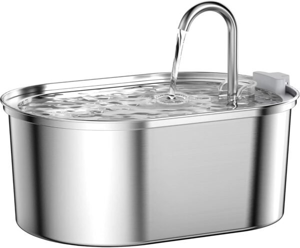 Cat Water Fountain Stainless Steel: 108oz/3,2L Pet Water Fountain - Water Fountain for Cats Inside with Quiet Pump - Dishwasher Safe Cat Fountains - Suitable for a Variety of Pets -
