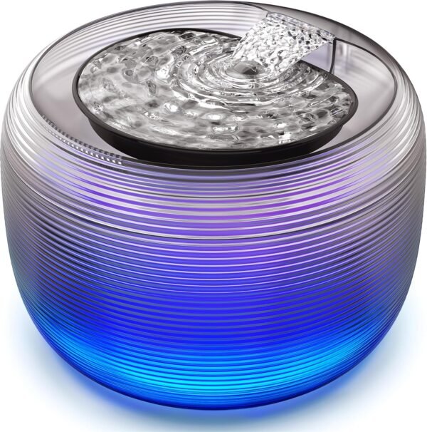 Quiet Cat Water Fountain, 3.5L/118oz Large Capacity Pet Water Fountain for Cats Fountain Indoor with Water Level LED Light, Easy Cleaning Cat Fountains for Drinking Automatic Dog Water Fountain